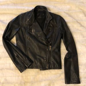 R13 leather motorcycle biker jacket